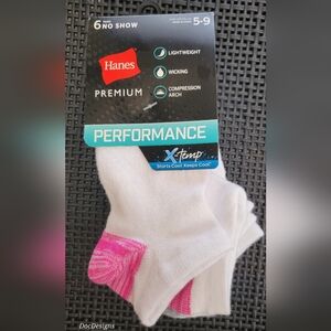 Hanes No Show Performance X-Temp Premium Socks, 6 pack.